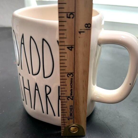 Rae Dunn Daddy Shark Mug With Shark Lid 4.5" X 3.5" Ceramic White & Blue - Picture 4 of 7